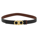 Salvatore Ferragamo Gancini Reversible Belt Leather 37.8"" Black Auth 181581A-1