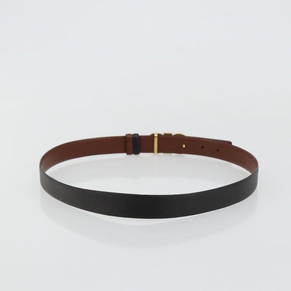 Salvatore Ferragamo Gancini Reversible Belt Leather 37.8"" Black Auth 181581A