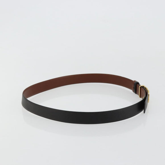 Salvatore Ferragamo Gancini Reversible Belt Leather 37.8"" Black Auth 181581A