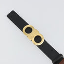 Salvatore Ferragamo Gancini Reversible Belt Leather 37.8"" Black Auth 181581A-6