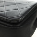CHANEL Cosmos Line Chain Shoulder Bag Lamb Skin Black Silver CC Auth 181582SM-17