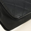 CHANEL Cosmos Line Chain Shoulder Bag Lamb Skin Black Silver CC Auth 181582SM-18