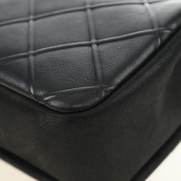 CHANEL Cosmos Line Chain Shoulder Bag Lamb Skin Black Silver CC Auth 181582SM