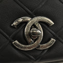 CHANEL Cosmos Line Chain Shoulder Bag Lamb Skin Black Silver CC Auth 181582SM-20