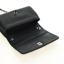 CHANEL Cosmos Line Chain Shoulder Bag Lamb Skin Black Silver CC Auth 181582SM-21