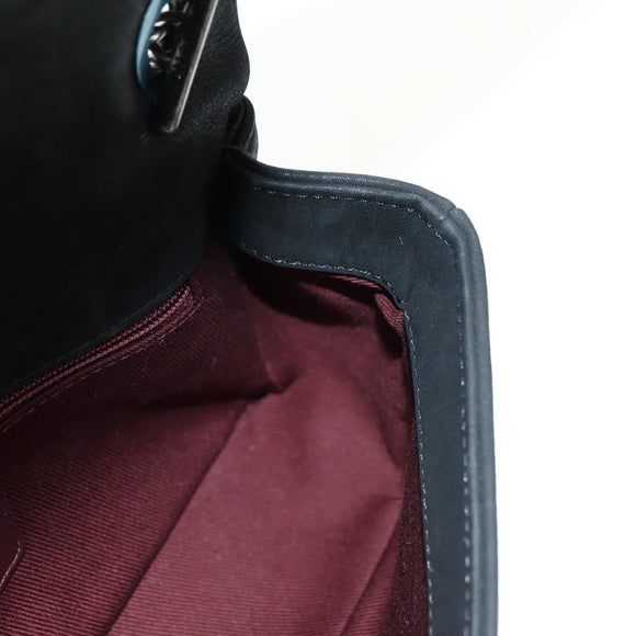 CHANEL Cosmos Line Chain Shoulder Bag Lamb Skin Black Silver CC Auth 181582SM