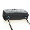 CHANEL Cosmos Line Chain Shoulder Bag Lamb Skin Black Silver CC Auth 181582SM-6