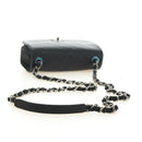 CHANEL Cosmos Line Chain Shoulder Bag Lamb Skin Black Silver CC Auth 181582SM-8
