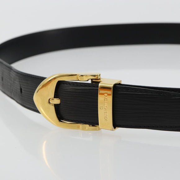 LOUIS VUITTON Epi Ceinture Belt 44.1"" Black LV Auth 181584A