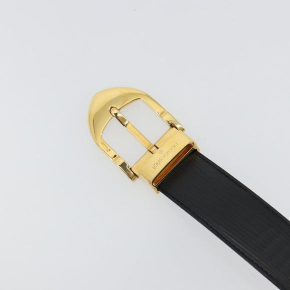 LOUIS VUITTON Epi Ceinture Belt 44.1"" Black LV Auth 181584A