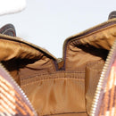 BURBERRY Nova Check Blue Label Handtas Wol Bruin Goud Auth 181585-18