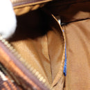 BURBERRY Nova Check Blue Label Handtas Wol Bruin Goud Auth 181585-19