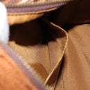 BURBERRY Nova Check Blue Label Handtas Wol Bruin Goud Auth 181585-20
