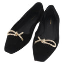 Salvatore Ferragamo Pumps Wildleder Schwarz Gold Auth 181587A-1