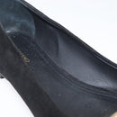 Salvatore Ferragamo Pumps Wildleder Schwarz Gold Auth 181587A-14