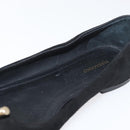 Salvatore Ferragamo Pumps Wildleder Schwarz Gold Auth 181587A-15
