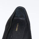 Salvatore Ferragamo Pumps Wildleder Schwarz Gold Auth 181587A-16