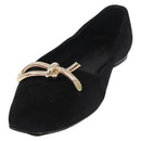 Salvatore Ferragamo Pumps Wildleder Schwarz Gold Auth 181587A-2