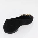 Salvatore Ferragamo Pumps Wildleder Schwarz Gold Auth 181587A-20