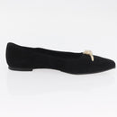 Salvatore Ferragamo Pumps Wildleder Schwarz Gold Auth 181587A-21