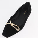 Salvatore Ferragamo Pumps Wildleder Schwarz Gold Auth 181587A-23