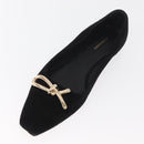 Salvatore Ferragamo Pumps Wildleder Schwarz Gold Auth 181587A-6