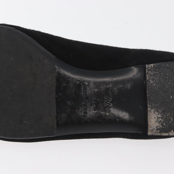 Salvatore Ferragamo Pumps Wildleder Schwarz Gold Auth 181587A