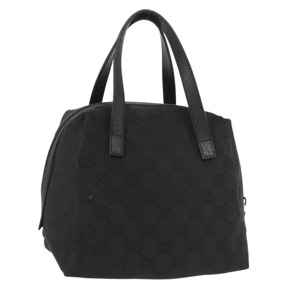 GUCCI GG Canvas Hand Bag Black 124542 Auth 181590