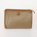 CELINE Macadam Canvas Clutch Bag PVC 6 Set Brown Beige Auth 181592-10
