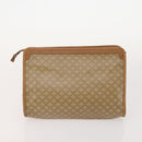 CELINE Macadam Canvas Clutch Bag PVC 6 Set Brown Beige Auth 181592-11