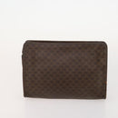 CELINE Macadam Canvas Clutch Bag PVC 6 Set Brown Beige Auth 181592-14
