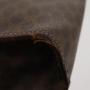 CELINE Macadam Canvas Clutch Bag PVC 6 Set Brown Beige Auth 181592-15