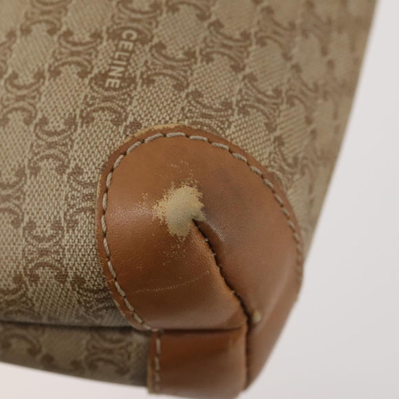 CELINE Macadam Canvas Clutch Bag PVC 6 Set Brown Beige Auth 181592