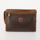 CELINE Macadam Canvas Clutch Bag PVC 6 Set Brown Beige Auth 181592-6