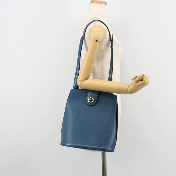LOUIS VUITTON Epi Cluny Schultertasche Blau M52255 LV Auth 181611