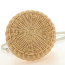 PRADA Wicker Shoulder Bag Rattan 2way Beige Gold Auth 181615V-5