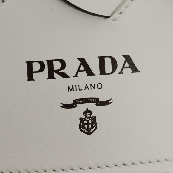 PRADA Shoulder Bag Leather White Auth 181616SM