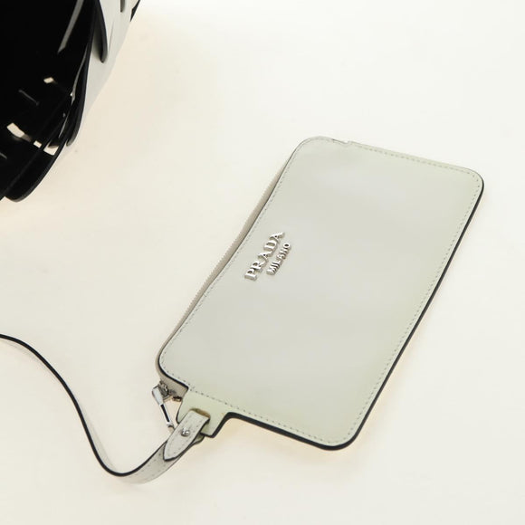 PRADA Shoulder Bag Leather White Auth 181616SM