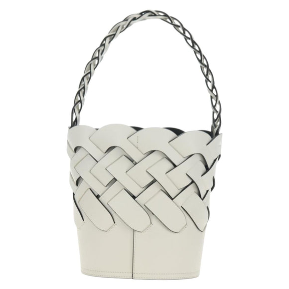 PRADA Shoulder Bag Leather White Auth 181616SM