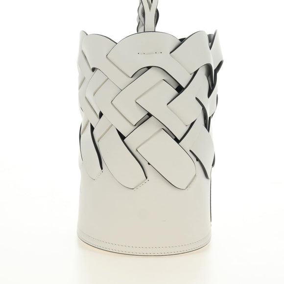 PRADA Shoulder Bag Leather White Auth 181616SM