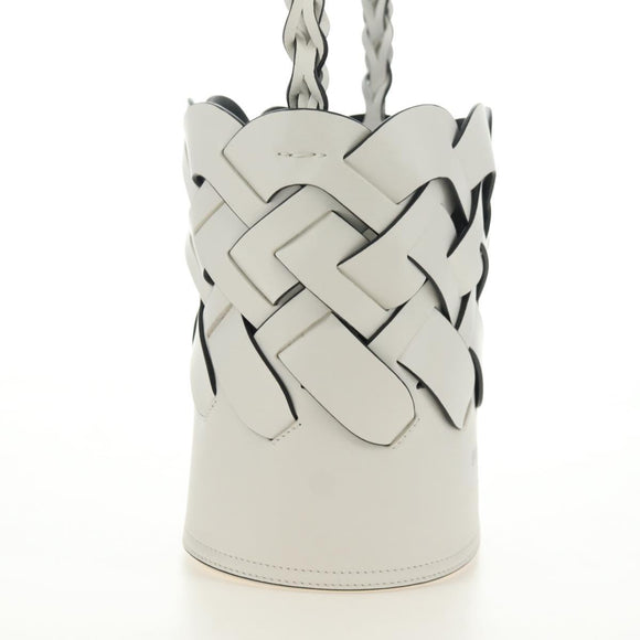 PRADA Shoulder Bag Leather White Auth 181616SM