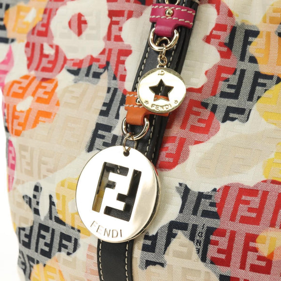 FENDI Zucchino Canvas Tote Bag Multicolor Gold Auth 181617SAV