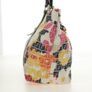 FENDI Zucchino Canvas Tote Bag Multicolor Gold Auth 181617SAV-4