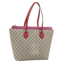 GUCCI GG Supreme Tote Bag PVC Beige Gold 415721 Auth 181621-1