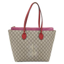 GUCCI GG Supreme Tote Bag PVC Beige Gold 415721 Auth 181621-13
