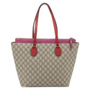 GUCCI GG Supreme Tote Bag PVC Beige Gold 415721 Auth 181621-2