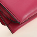 Salvatore Ferragamo Gancini Shoulder Bag Leather Pink Silver Auth 181622V-13