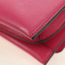 Salvatore Ferragamo Gancini Shoulder Bag Leather Pink Silver Auth 181622V-14
