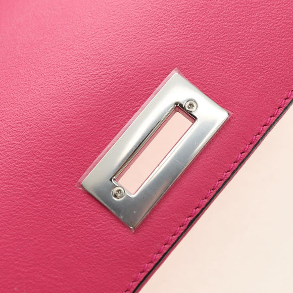 Salvatore Ferragamo Gancini Shoulder Bag Leather Pink Silver Auth 181622V