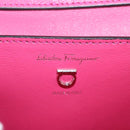 Salvatore Ferragamo Gancini Shoulder Bag Leather Pink Silver Auth 181622V-18